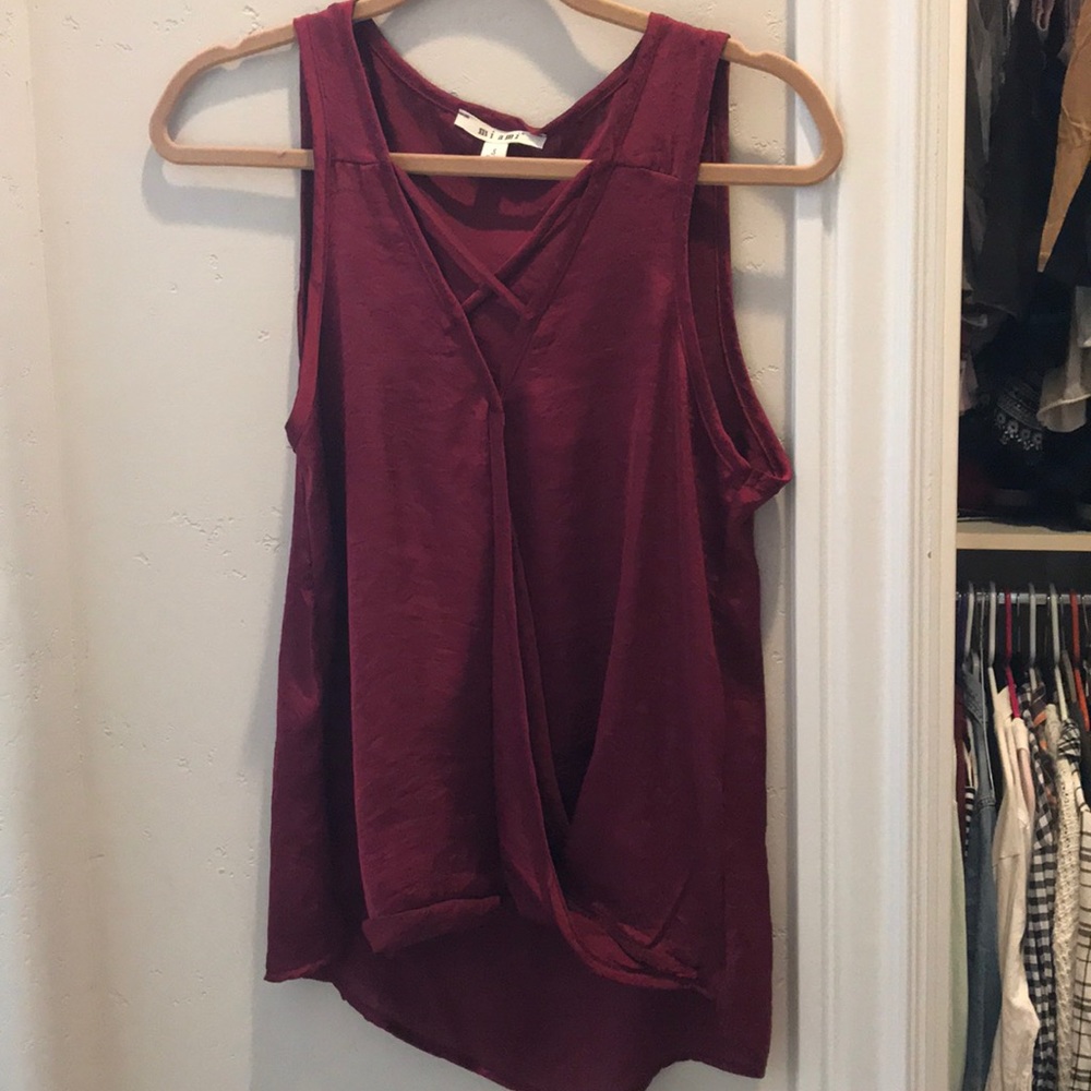 Silk, red cross tank top